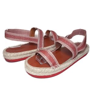 3/$20 American Eagle Glitter Espadrille Platform Sandals Wide Stretchy Straps